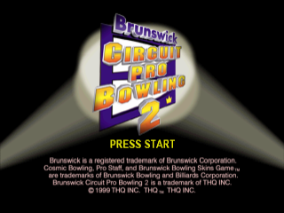 Brunswick Circuit Pro Bowling 2 title screen for Playstation